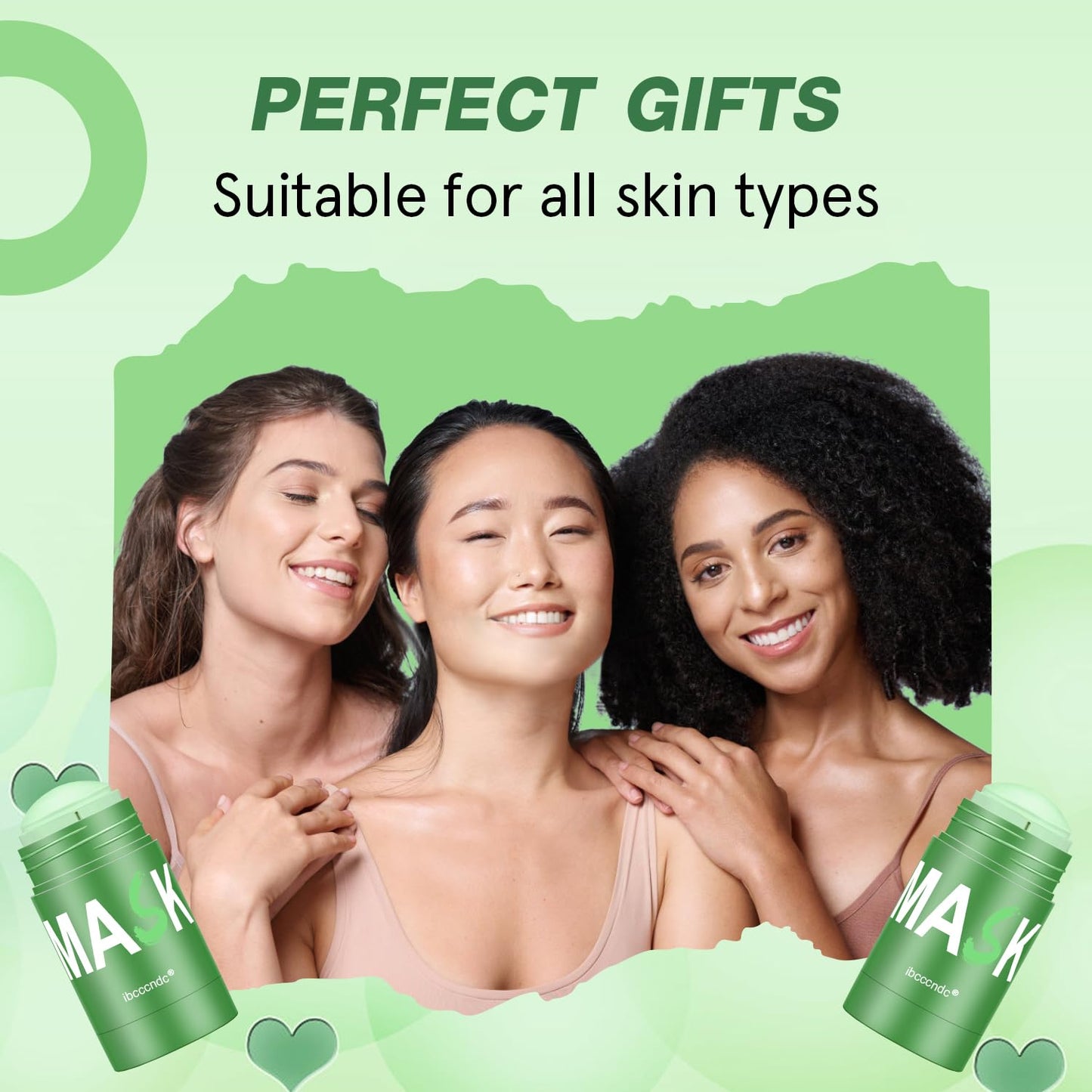 Green Tea Deep Cleanse Mask, Blackhead Remover with Green Tea Extract, Deep Cleanse Face Mask Stick for Deep Pore Cleansing, Oil Control, Moisturizing, and Shrink Blackheads for Men and Women, 5PCS