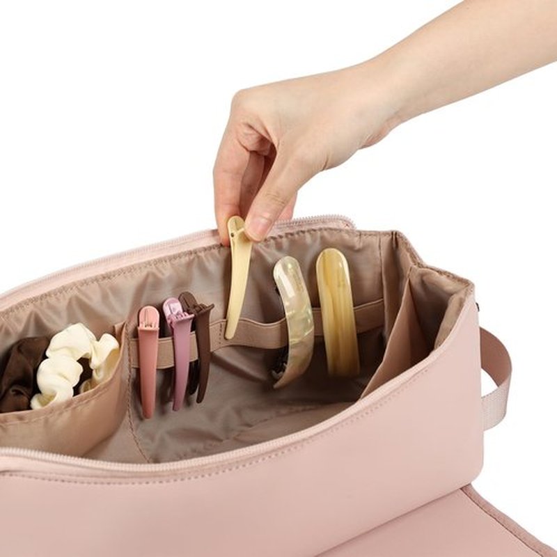 FINDCOZY Hair Tools Travel Bag, Hair Accessory Organizer with Heat Resistant Mat for Curling Iron, Hair Straighteners and Styling Tools, Travel Essentials for women, Pink