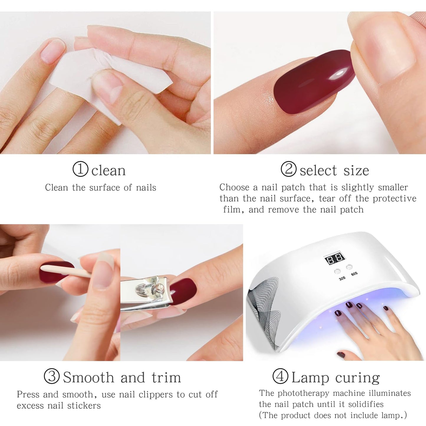 JMEOWIO Gel Nail Stickers Dark Blue Semi Cured Gel Nail Strips Wraps UV/LED Nails Art Design Decoration Accessories