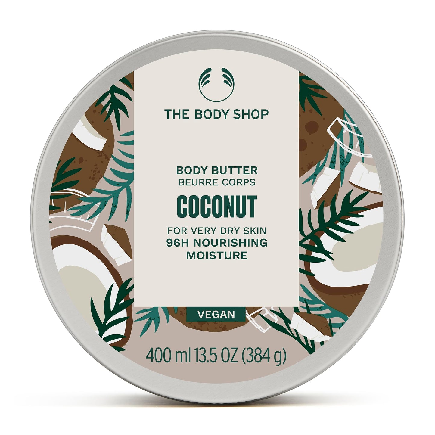 The Body Shop Coconut Body Butter – Nourishing & Moisturizing Skincare for Very Dry Skin – Vegan – 13.5 oz