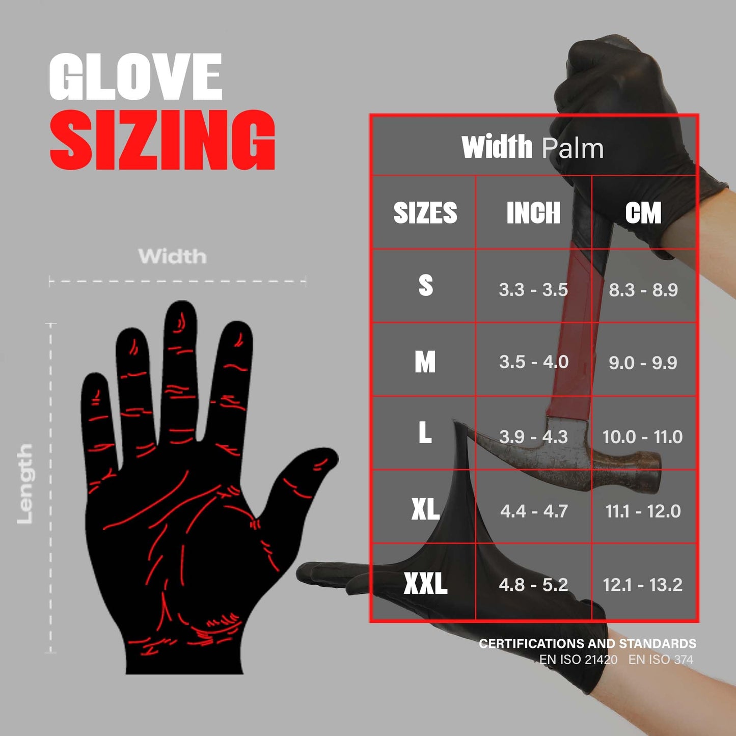 London Labs Black Nitrile Gloves Disposable Latex Free & Powder Free,4 Mil Rubber Glove, Cleaning, Cooking, Mechanic, Tattoo (1000 Count, Large)
