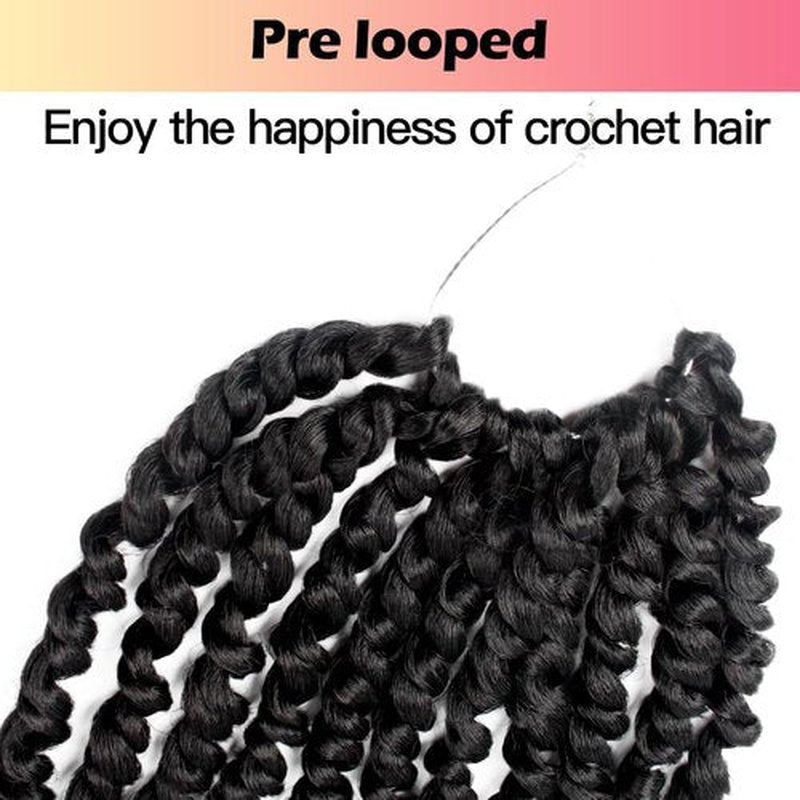 Niseyo 10 Inch Passion Twist Hair Pre-twisted 4 Packs Pre-looped Crochet Passion Twist Crochet Hair Short Braids (4Packs, Black)