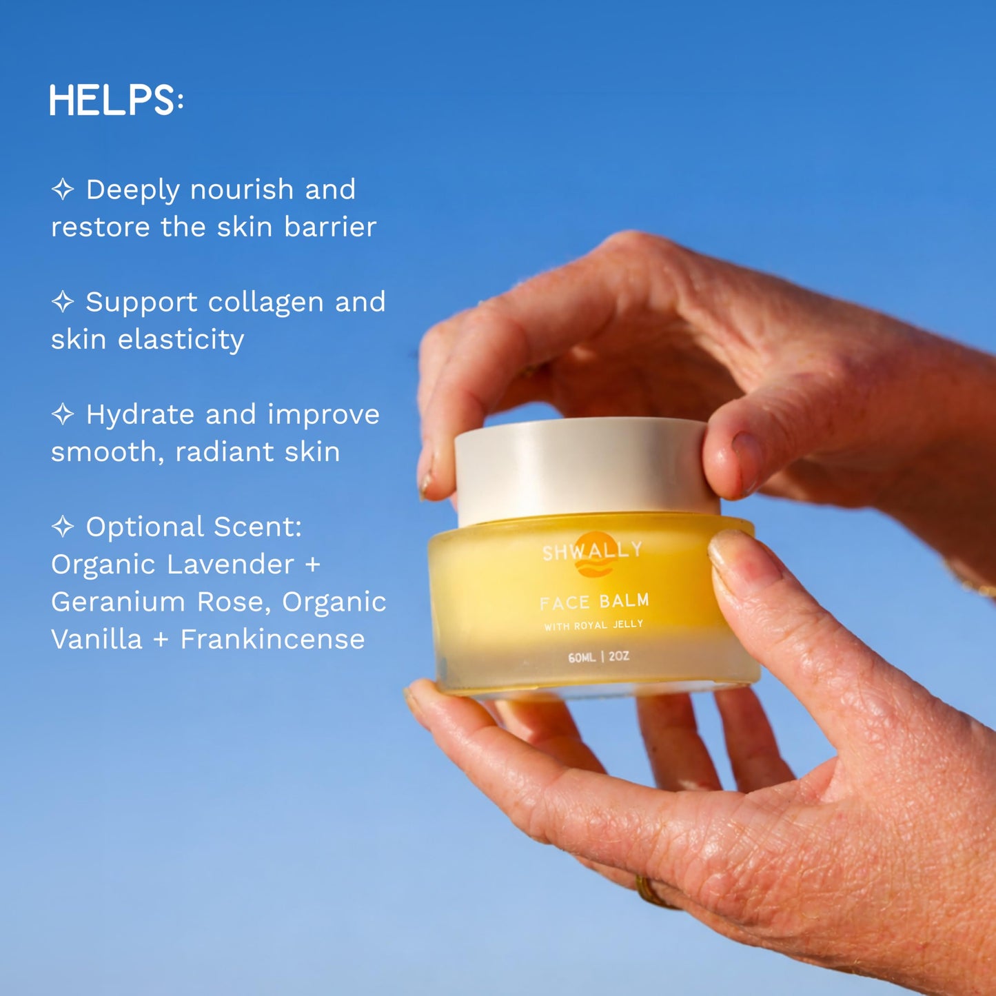 Shwally Tallow, Honey & Royal Jelly Non-Comedogenic Face Moisturizer - 100% Grass Fed Tallow with Squalane & Calendula - Rich in Vitamin A, K, D & E - Creates Soft, Smooth Skin (Unscented)