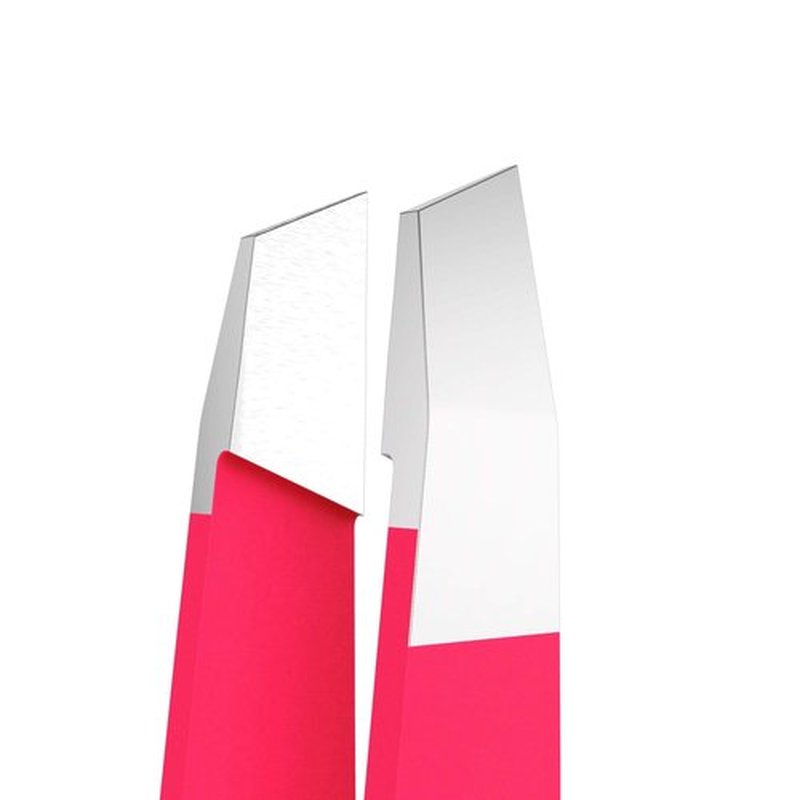 Tweezer Guru Tweezers for Women - Slant Pointed Precision Tweezers for Eyebrows & Ingrown Hair Removal - Blackhead and Splinter Tweezer with Sharp Needle Nose Point for Plucking (Bright Pink)