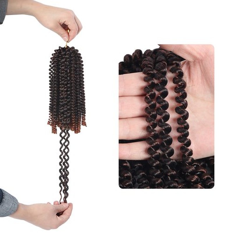 Bileaf 5 Packs Spring Twist Hair 8 Inch Fluffy Spring Twist Crochet Braiding Bomb Twist Ombre Colors Hair Extensions for Butterfly Locs T1B 350