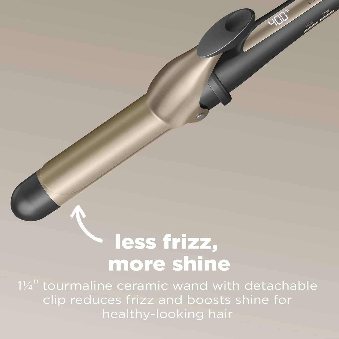 Tourmaline Ceramic Tapered Curling Wand - 1 1/4" to 3/4" for Beachy Waves