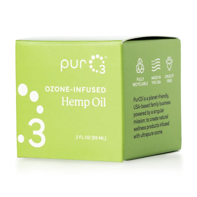 PurO3 Fully Ozonated Hemp Oil - Pure, Natural, Skin Care for Face & Body from Ozonated, Oxygenated Hemp Oil - Glass Jar, 2 oz