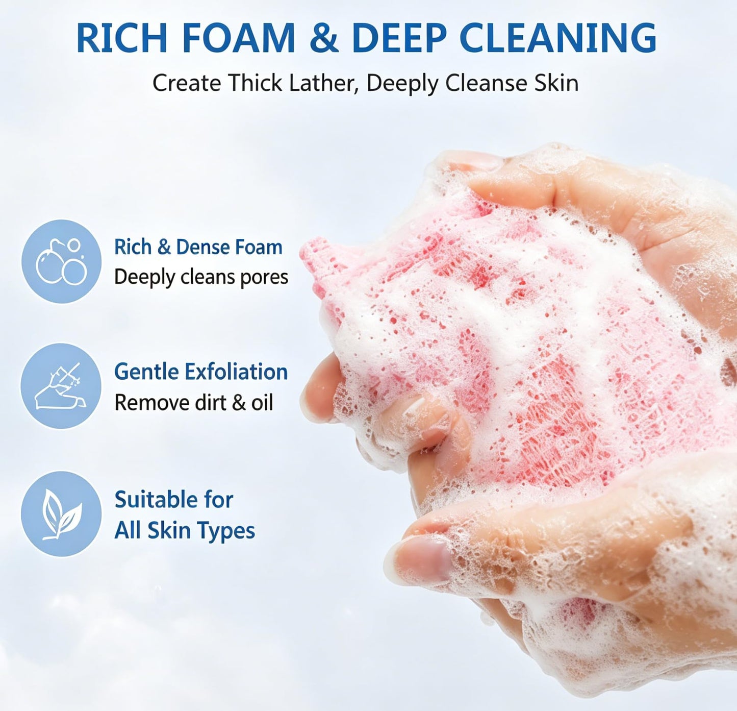 6 PCS Exfoliating Mesh Soap Pouch Bubble Net for Sack Saver Pouch Drawstring Foaming Net for Body Facial Cleaning Tool, 5 Colors