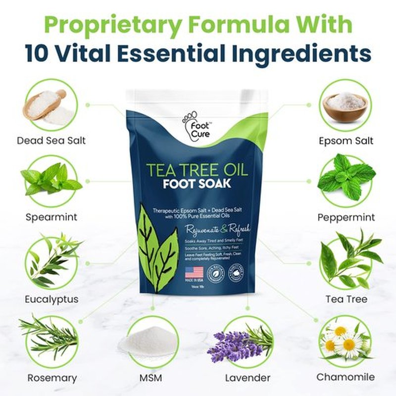 Tea Tree Foot Soak & Callus Remover Gel Kit - Extra Strength Callus Remover Gel & Foot Soak With Epsom Salts For Calluses, Dry Cracked Heels, Toenail - Pedicure for Tired Feet