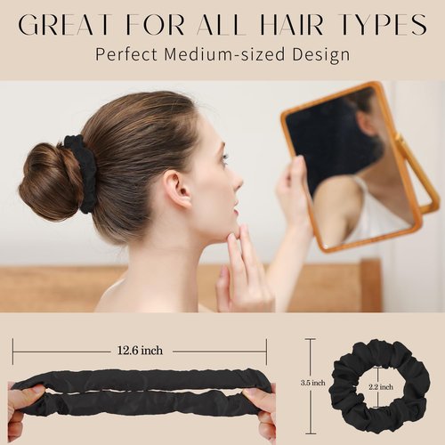 ZIMASILK 22 Momme 100% Pure Mulberry Silk Large Scrunchies for Women, Hair-Friendly & Luxurious Elastic Scrunchies Set (3 Scrunchies)