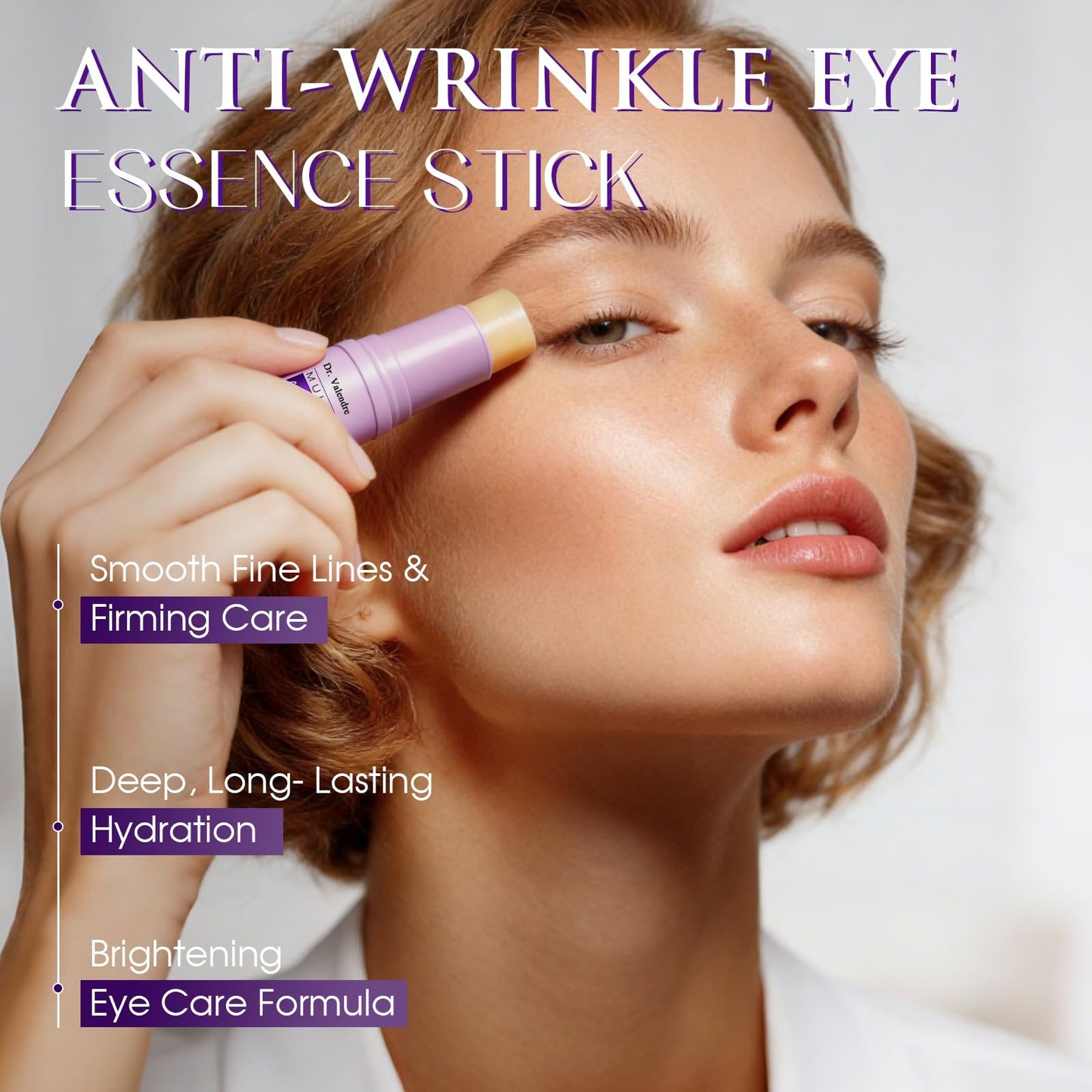 Eye Balm Stick for Anti-Wrinkle & Tightening with Hexapeptide, Hyaluronic Acid, Collagen & Vitamin E – Nourishing & Hydrating Balm for Fine Lines, Dryness, and Smooth Under-Eye Skin – For Daily Use