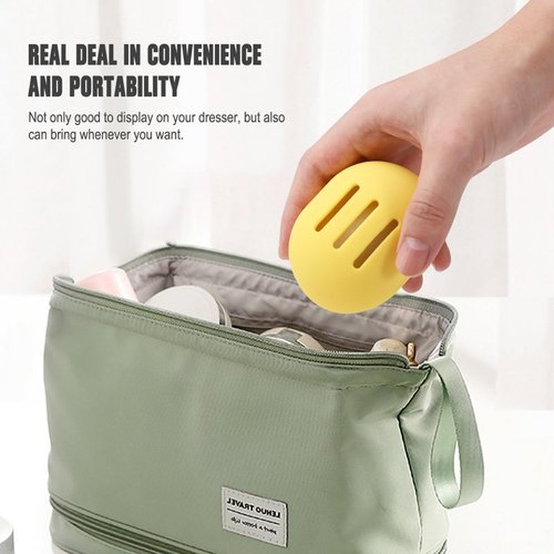 FERYES Makeup Sponge Holder – Shatterproof Eco-Friendly Silicone Beauty Make Up Blender Case for Travel -Yellow