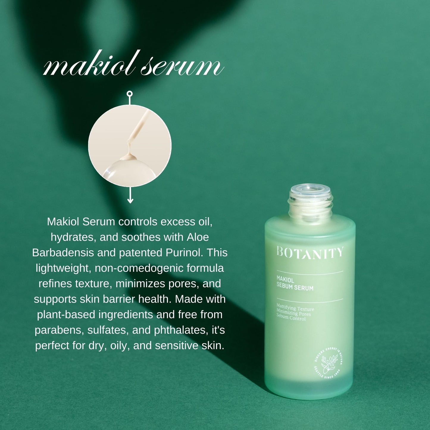 BOTANITY Makiol Serum, Korean Skincare Solution, Tranexamic Acid Serum, Vitamin C Enriched, Hydration Boost, Oil-Control, Pore Minimizer, 1.69 fl oz.