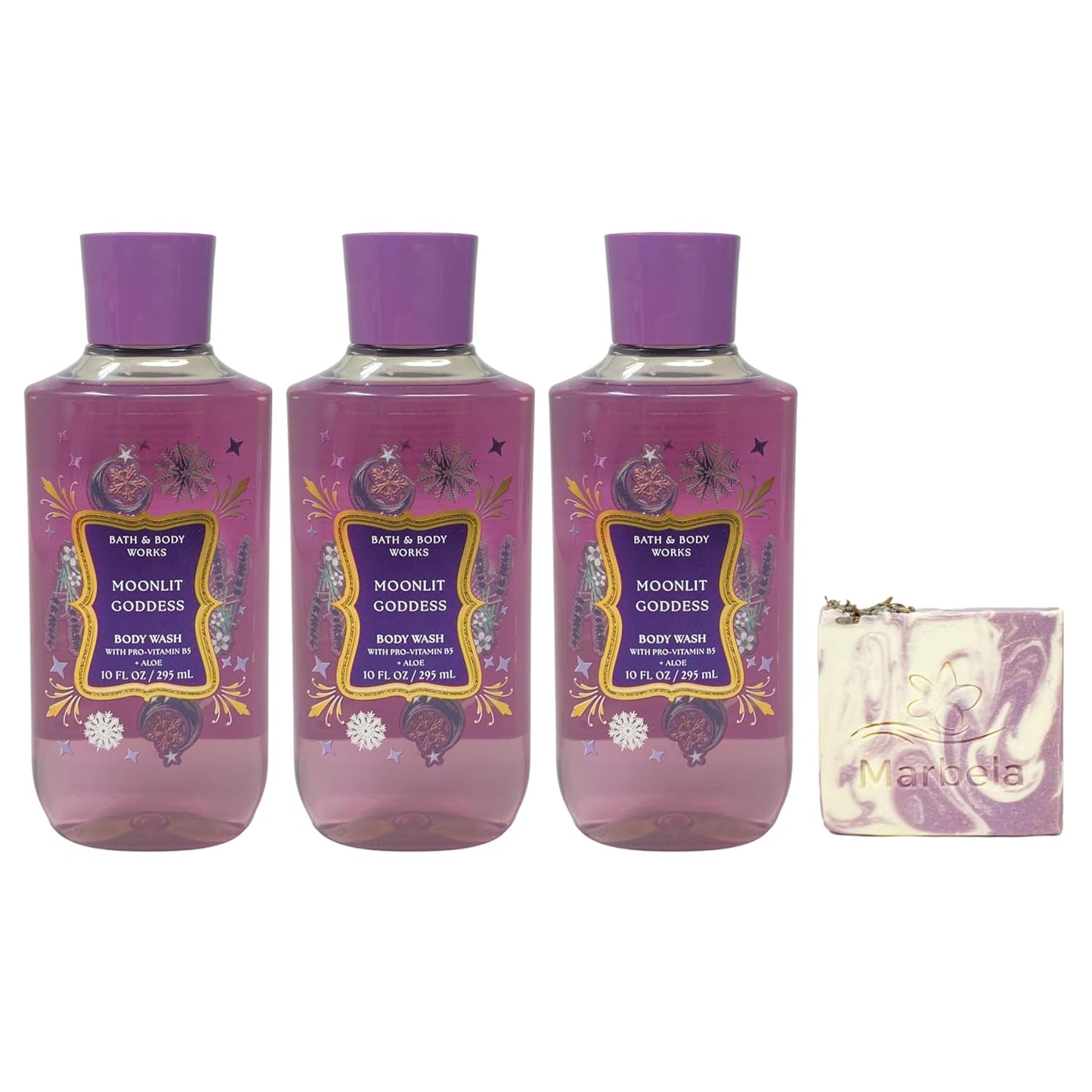Moonlit Goddess Body Wash & Lavender Dream Bar Soap - Luxurious Bath Set