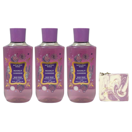 Moonlit Goddess Body Wash & Lavender Dream Bar Soap - Luxurious Bath Set