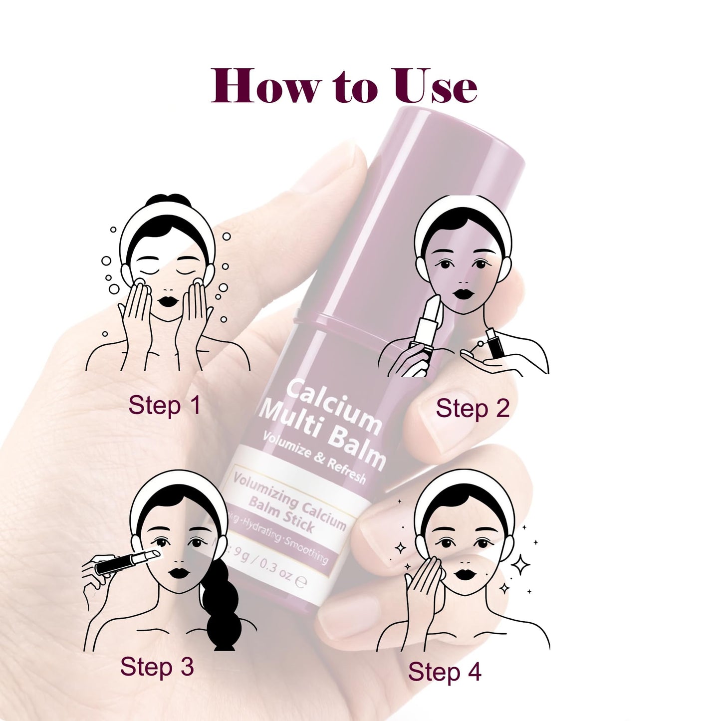 Reepic Cosmer 2-Pack Calcium Multi Balm Stick -Collagen Moisturizing Balm Stick for Face,Eyes & Neck, Anti-Wrinkle Eye Cream, Wrinkle Core Sticks For Firming Skin,Hydrating,Anti-aging