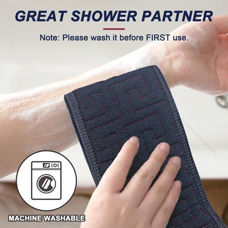 dodiff Exfoliating Back Scrubber for Shower, Double-Sided Back Scrub Washcloth with Handles for Use in Shower, 38 Inches Body Exfoliator Bath Tool to Clean Your Body Deeply for Men & Women Skin Care