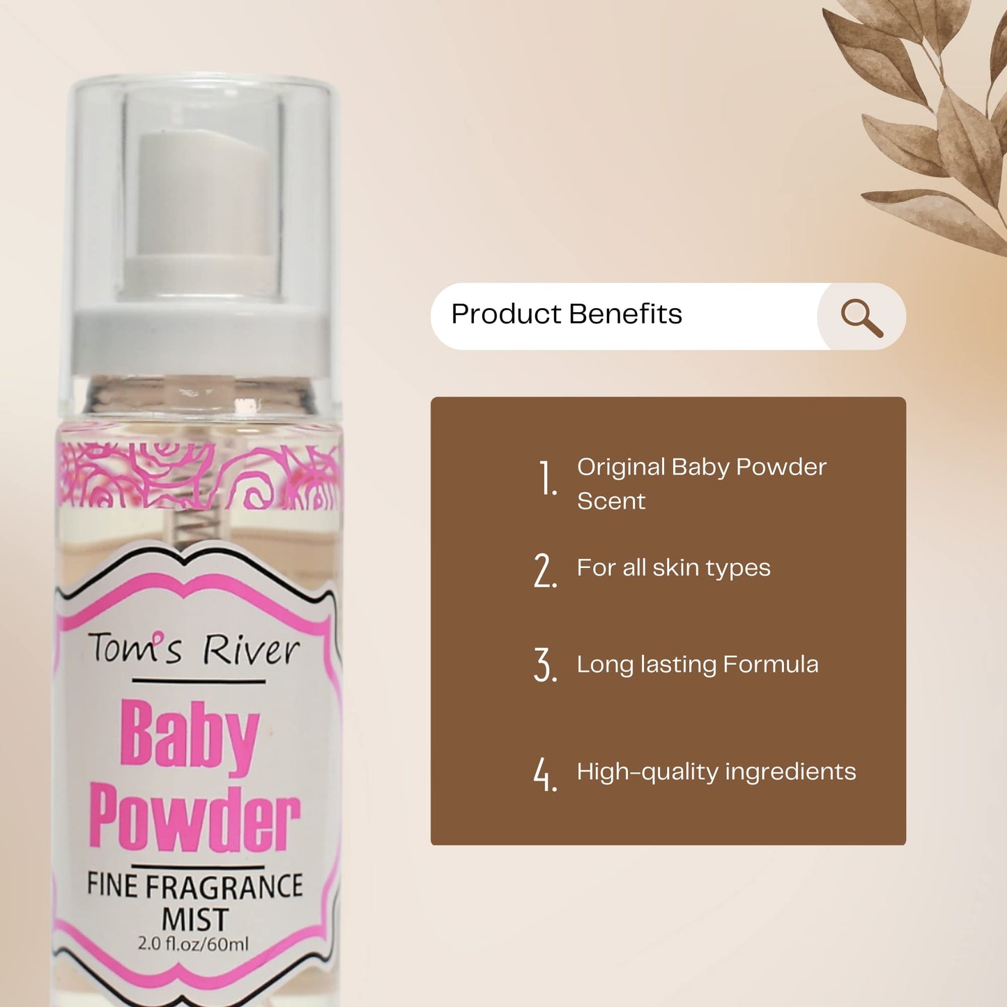 Infinix Baby Powder Scent Fragrance Mist for Women and Men - 2 oz, Clear