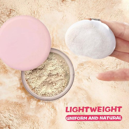 Blurring Setting Powder, 2025 Upgrade Pink Setting Powder Makeup Waterproof Setting Powder for All Skin Tones(#06)