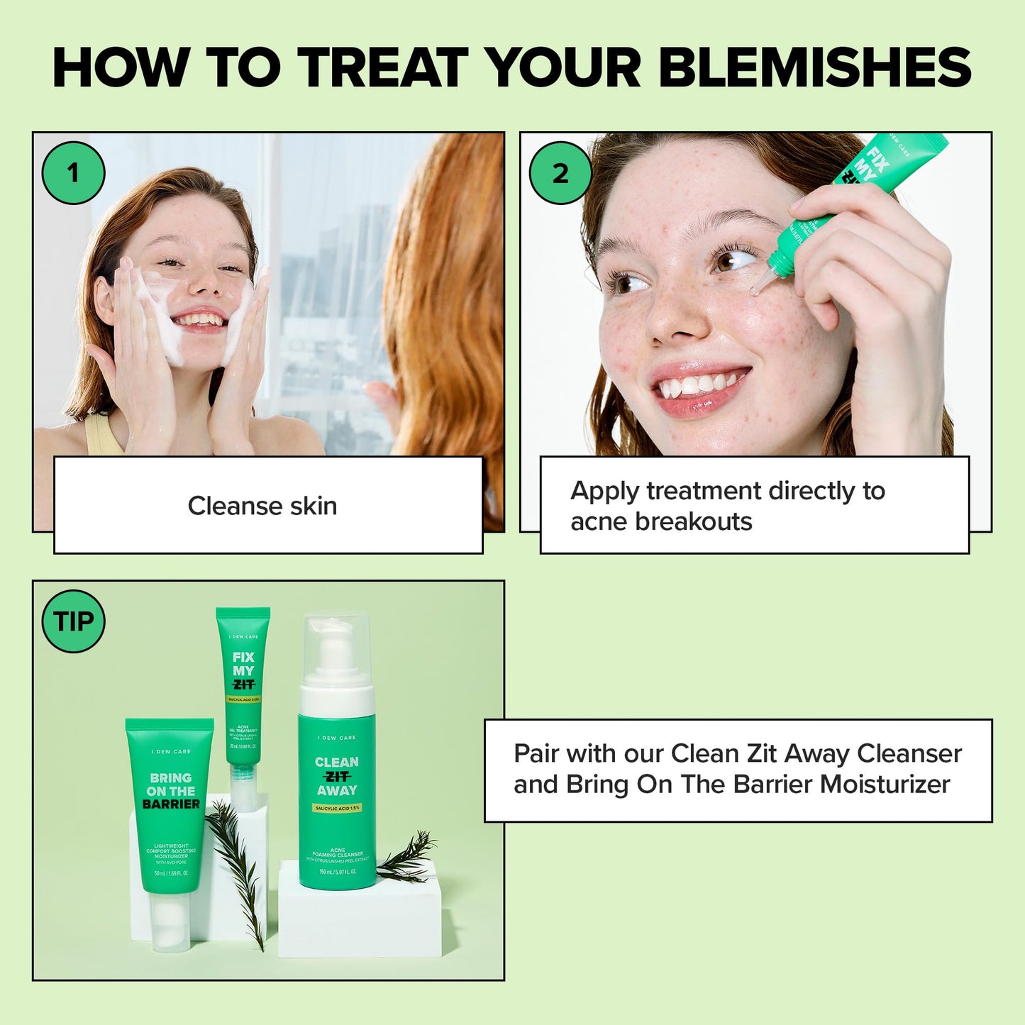 I DEW CARE Acne Gel Treatment - Fix My Zit | with 0.55% Salicylic Acid, Spot Treatment, Blemishes & Zits, Pimple Control, Clears Breakouts, for Sensitive Skin, Soothing, 0.67 FL Oz