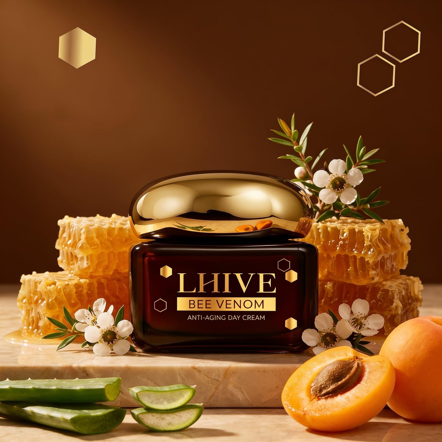 LHIVE Bee Venom Anti-Aging Face & Neck Cream | Anti-Wrinkle Moisturizer That Firms & Tightens | Instant Face Lift | Non-Greasy & Fast-Absorbing | Manuka Honey, Aloe Vera & Squalane | 1.7 oz