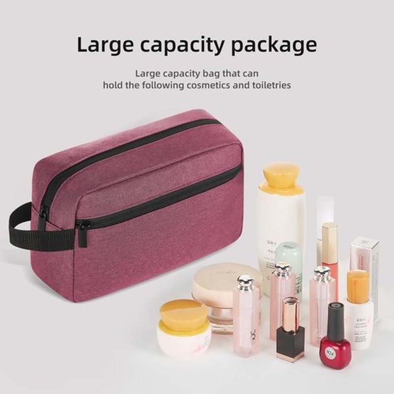 Icramsy Travel Toiletry bag Toiletry bag for women men Hanging toiletry bag Cosmetic bag Travel accessories for Women Men (Purplish red)