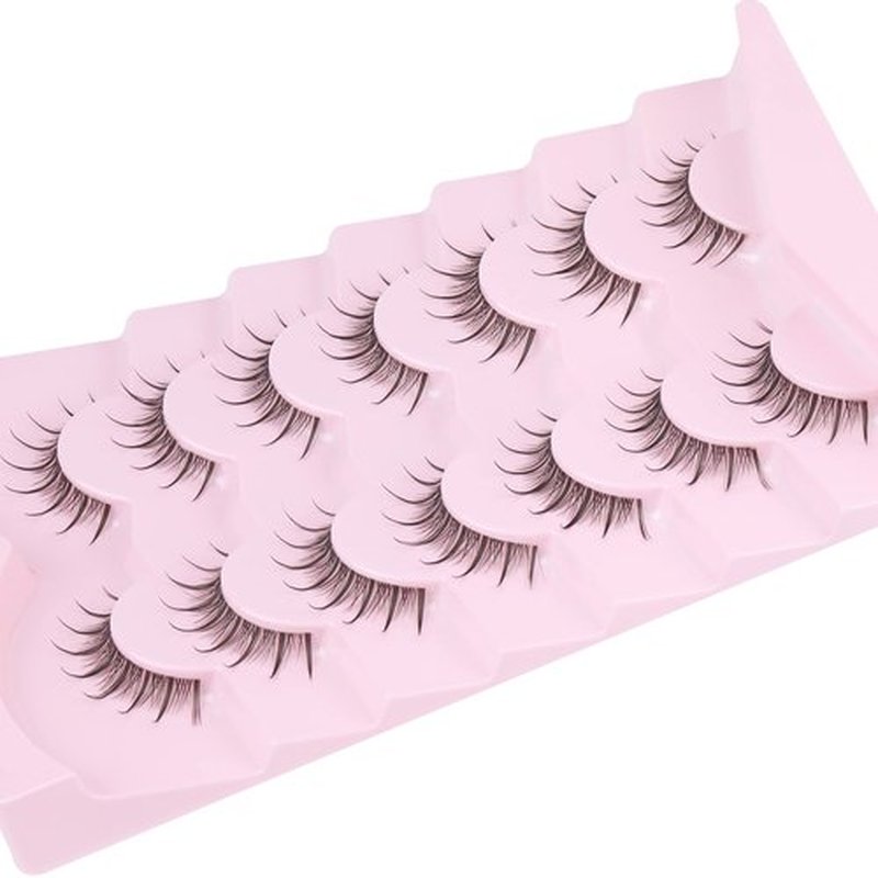 Manga Lashes Anime False Eyelashes Wispy Natural Lashes Manhua Individual Clusters Extensions with Clear Band Japanese Korean Makeup 7 Pairs Fake Eyelashes Pack by EYDEVRO
