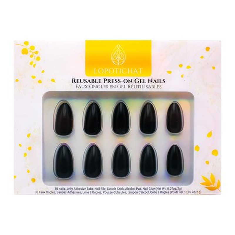 Lopotichat Ultra-Resistant Gel Press-On Nails Set - 30 Nails in 15 Sizes for Perfect & Natural Fit - Reusable Manicure for DIY Salon-Quality Nails at Home (Mystical Velvet)
