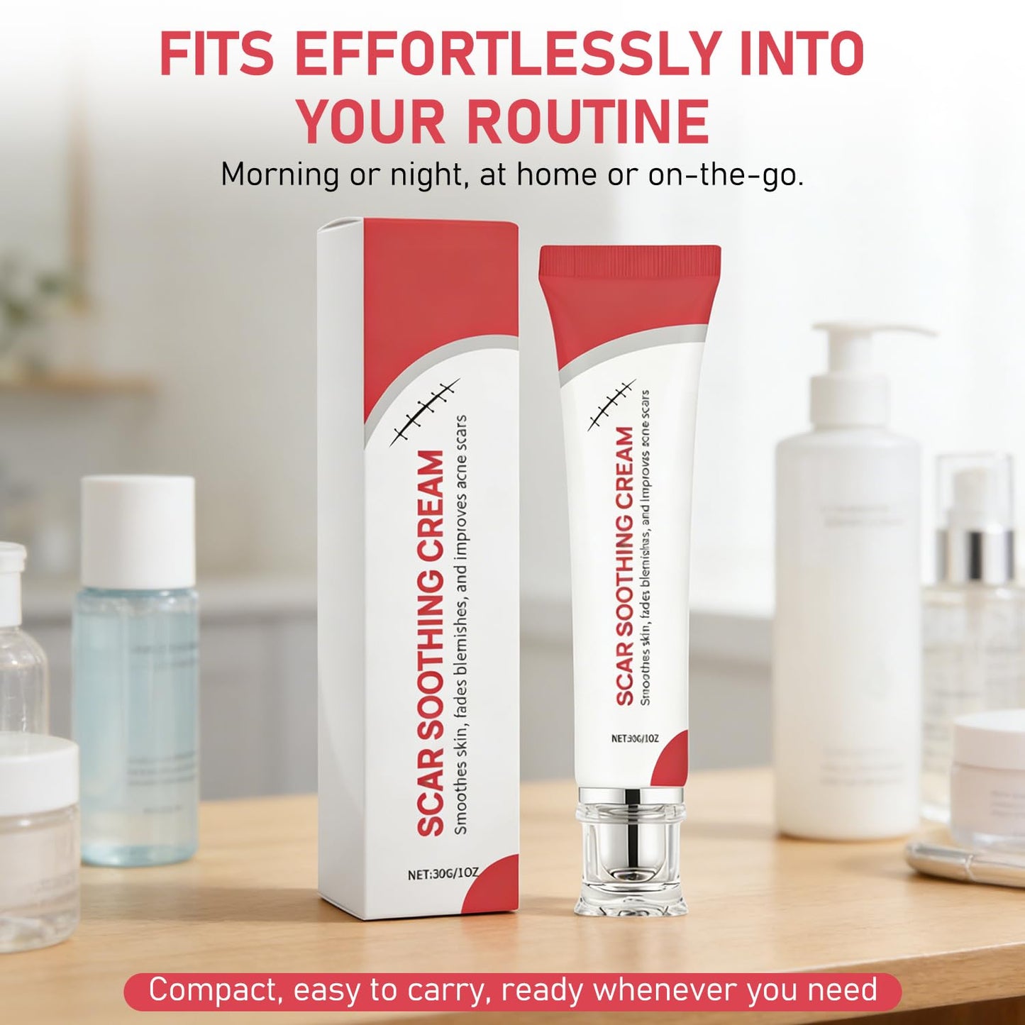 2PCS Scar Soothing Cream & Smoothing Cream for Scars - Gentle Care for Sensitive, Helps Improve Appearance of Scars, For Recover Smooth, Lightweight Non-Greasy Formula