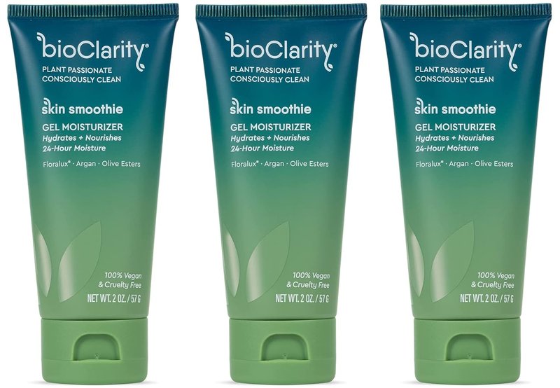 BioClarity Skin Smoothie Gel Moisturizer - 24-Hour Hydration for Normal & Oily Skin | Vegan, Clean Ingredients, 2 fl oz (Pack of 3)