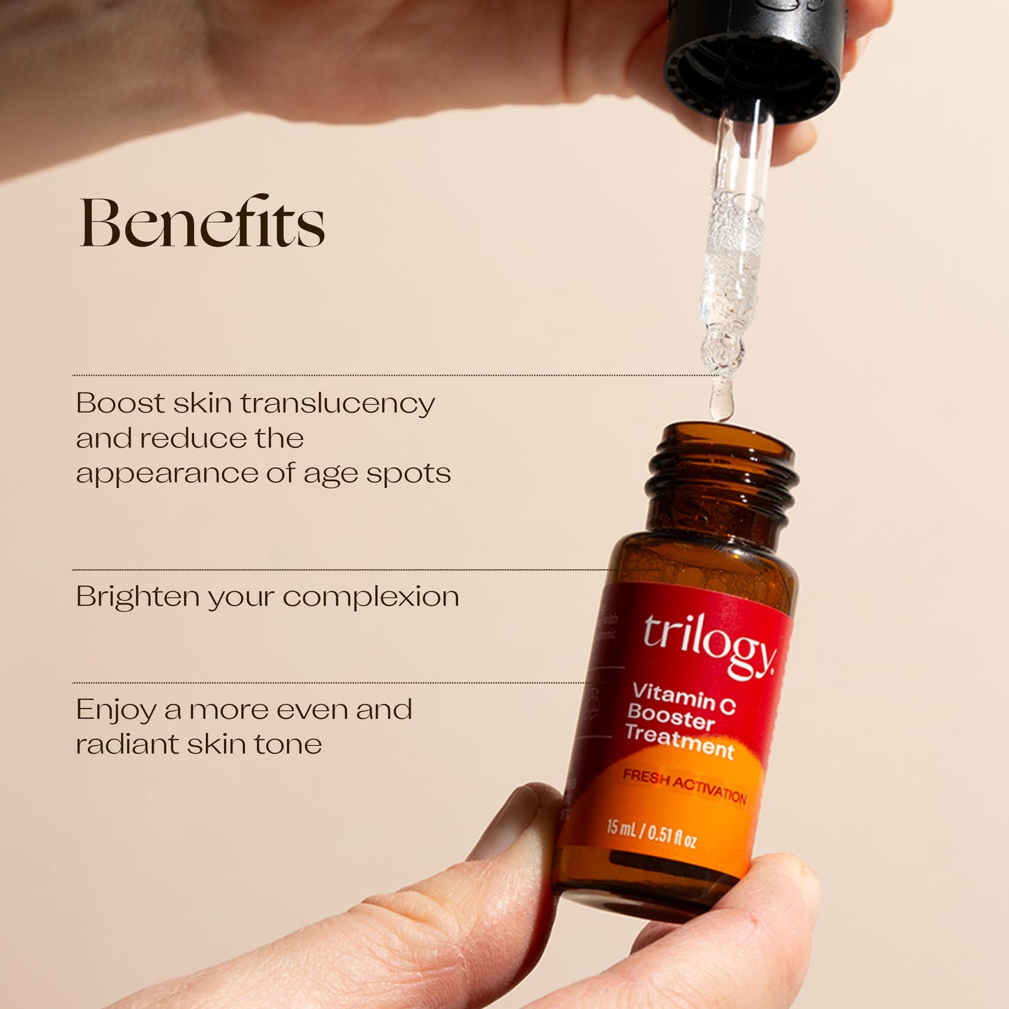 Trilogy Vitamin C Booster Treatment, Illuminating Serum with Hyaluronic Acid, 0.51 fl oz