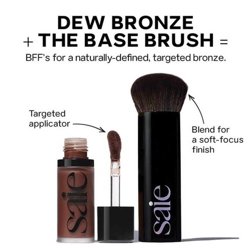 Saie Dew Bronze - Soft-Focus Liquid Bronzer + Liquid Contour - Enriched with Plant-Derived Glycerin to Effortlessly Blend + Deeply Nourish Skin - Travel Size Holiday Gifts - Stinson (0.4 oz)