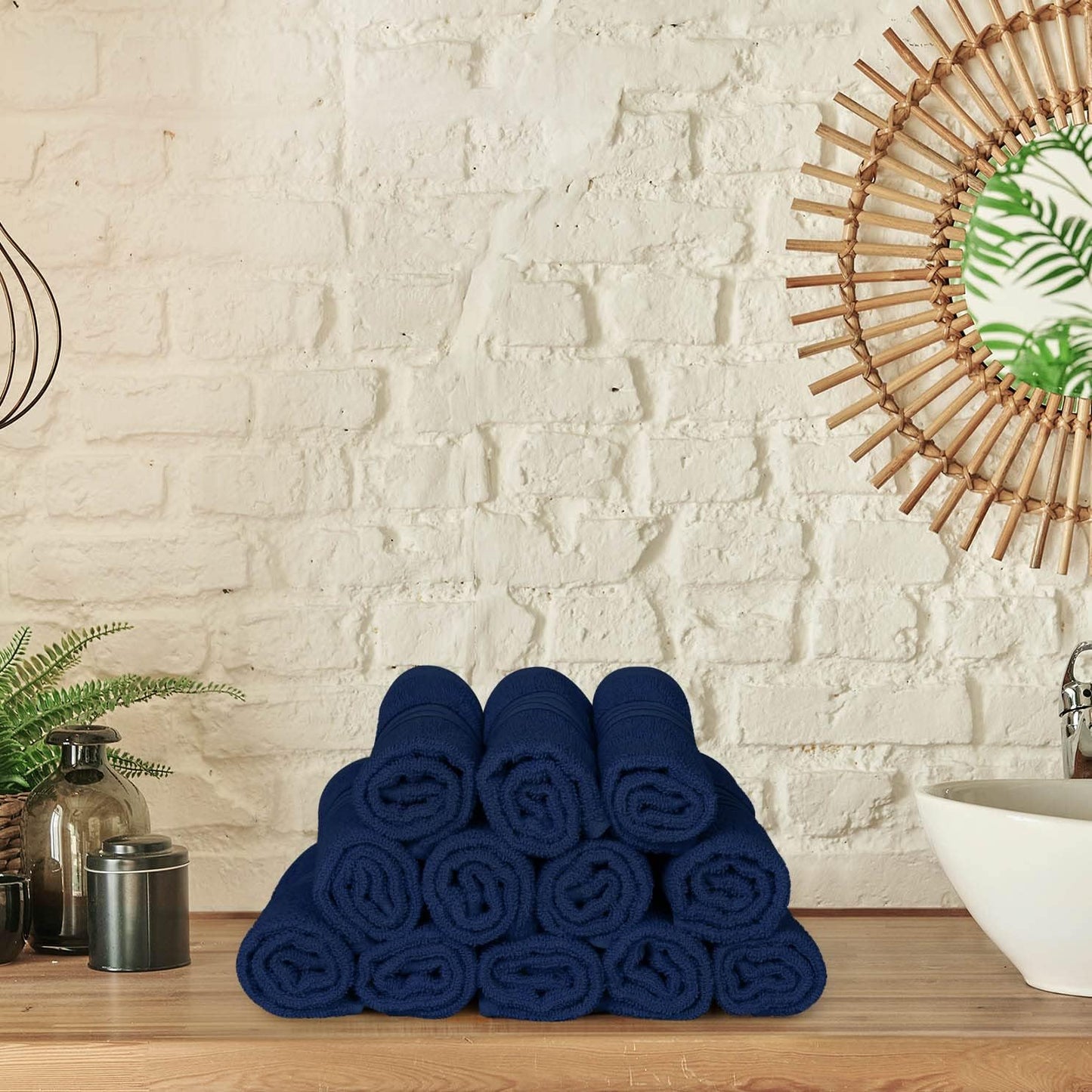 Premium 12-Pack Cotton Wash Cloths - Highly Absorbent & Soft 12x12 for Bathroom, Spa, Gym - Plum