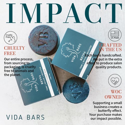 Vida Bars Reyna Solid Conditioner Bar for Curly Hair | All Natural Moisturizing Bar Conditioner for Dry Brittle Hair | Vegan, Sulfate Free, Paraben Free, Handmade in the USA (Blue Tansy Flower Scent)