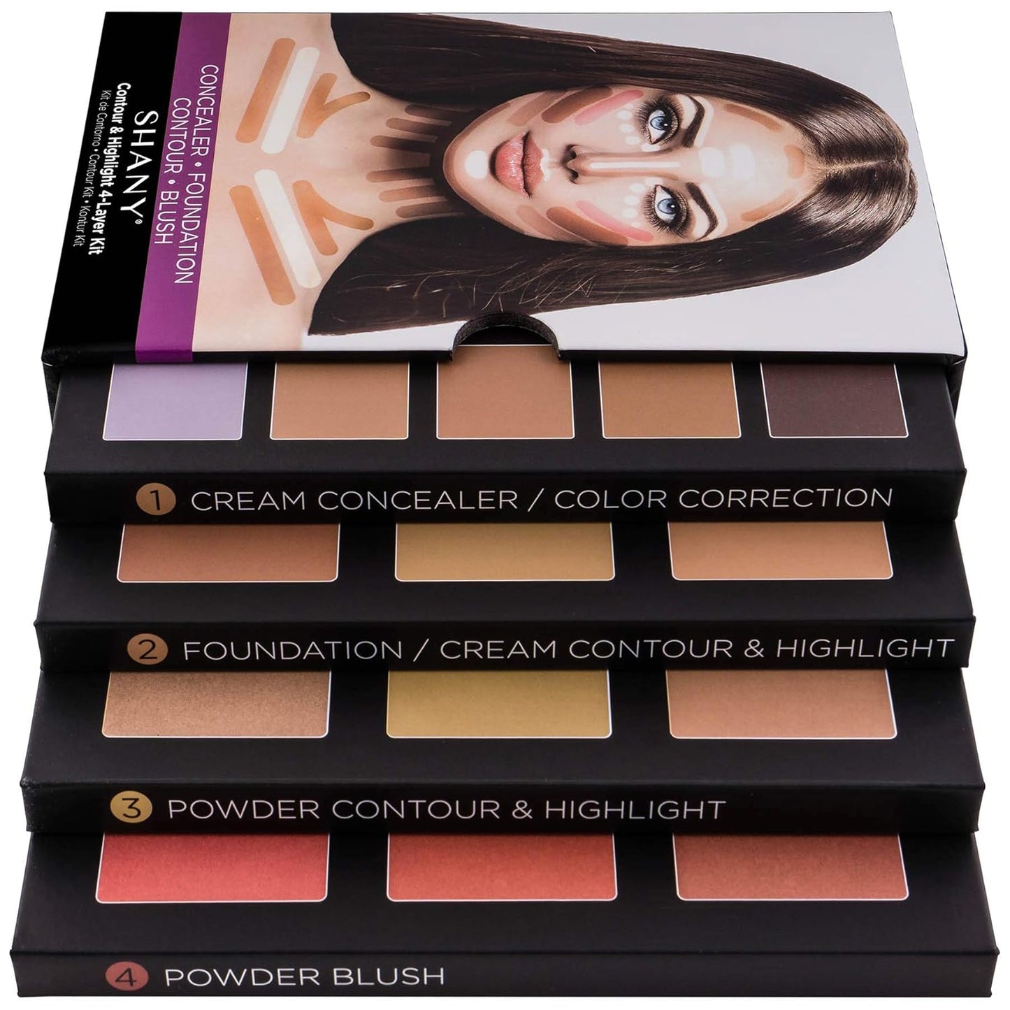 SHANY The Mini Masterpiece 6 Layers Makeup Foundation, Concealer, Camouflage, Contour, Blush and Face Cosmetics Sets - 6 Make up Kits Palettes