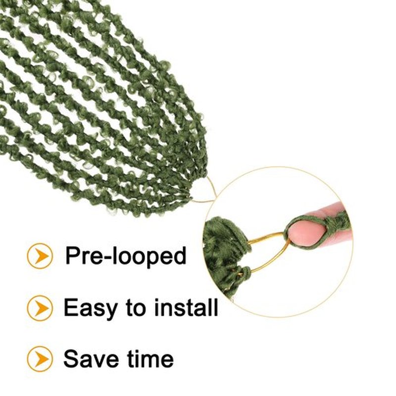 ZRQ Butterfly Locs Crochet Hair 30 Inch 6 Packs Green Distressed Faux Locs Crochet Braids, Pre looped Handmade Butterfly Faux Locs for Women(6Packs,Green#)