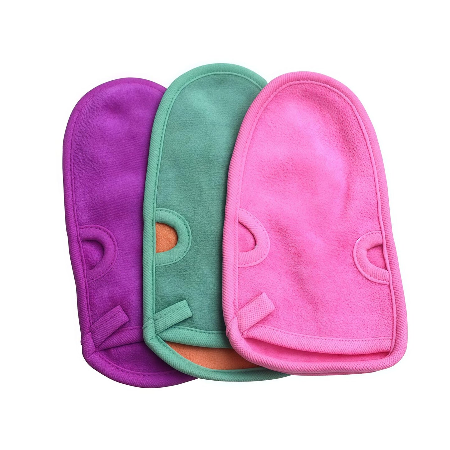 3PCS Bathing Mittens Shower Soft Skin Care Face Body Wash Massage Spa Mitt for Adult and Kids(Color Random)