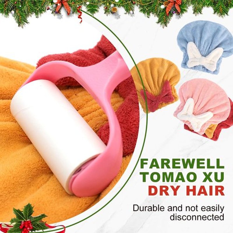Super Absorbent Hair Towel Wrap for Wet Hair, 2025 New Microfiber Hair Towels Wrap Women Quick-Drying Thickened Hair Towels, Soft Bow Tie Wet Hair Towel Wrap for Women Hair Accessories (Red+Yellow)