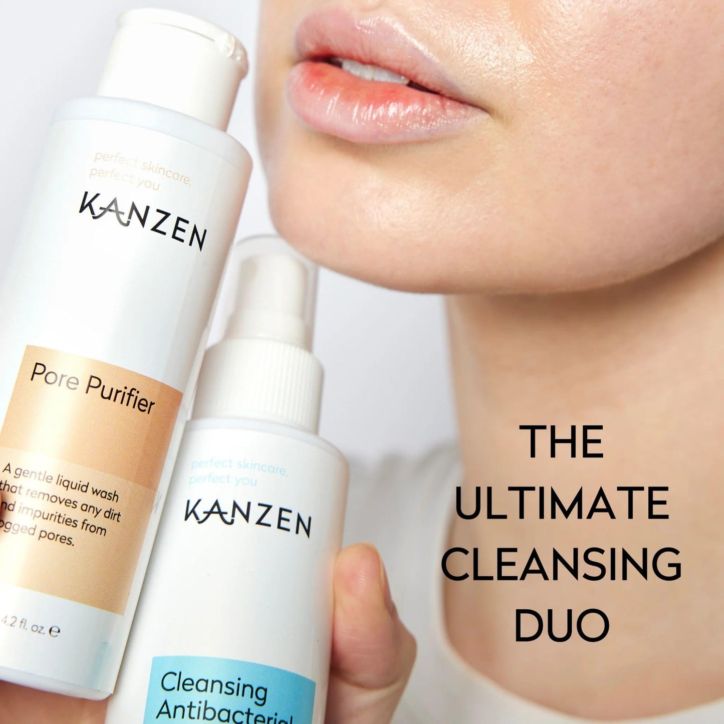 Kanzen Skincare Derma Acne Duo Set Acne Cleansing Water & Pore Purifier for Clearer Looking Skin, Daily Facial Skincare Kit