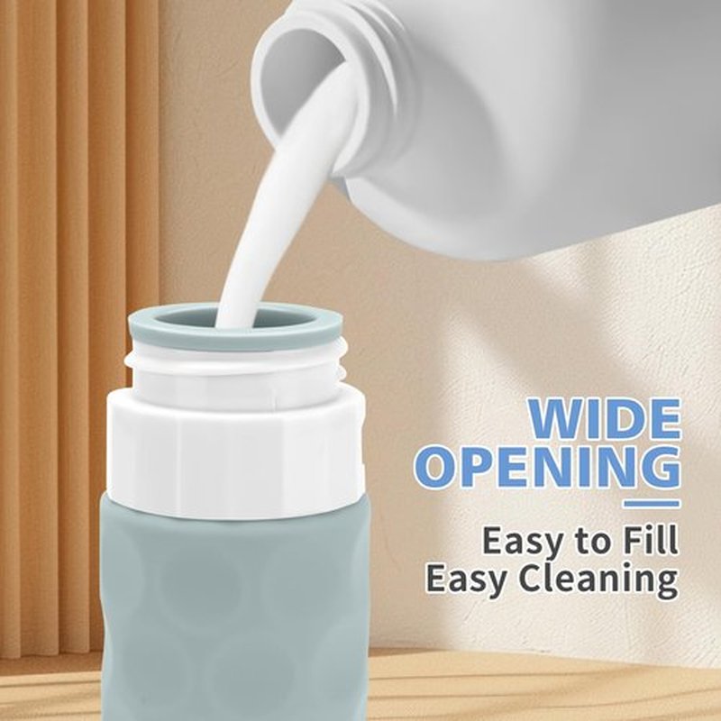 Silevoler Travel Bottles for Toiletries, 4pcs Tsa Approved 3oz Travel Size Containers, BPA Free Leak Proof Premium Silicone Travel Bottles, Refillable Liquid Travel Accessories W/Toiletry Bag
