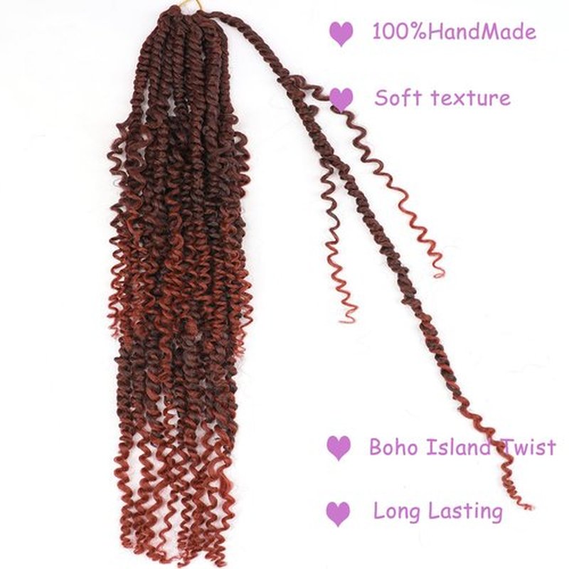 ZRQ Goddess Passion Twist Hair with Curly End 14 Inch Pre Twisted Passion Twist 8 Packs Red Pre Looped Short Boho Style Crochet Braids Hair Extensions for Women