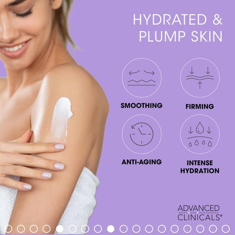 Advanced Clinicals Hyaluronic Acid Body Lotion + Brightening Vitamin C Cream 2pc Set | Face Moisturizer & Body Cream | Brightening Cream For Body, Uneven Skin Tone, Stretch Marks & Crepey Skin, 2pc