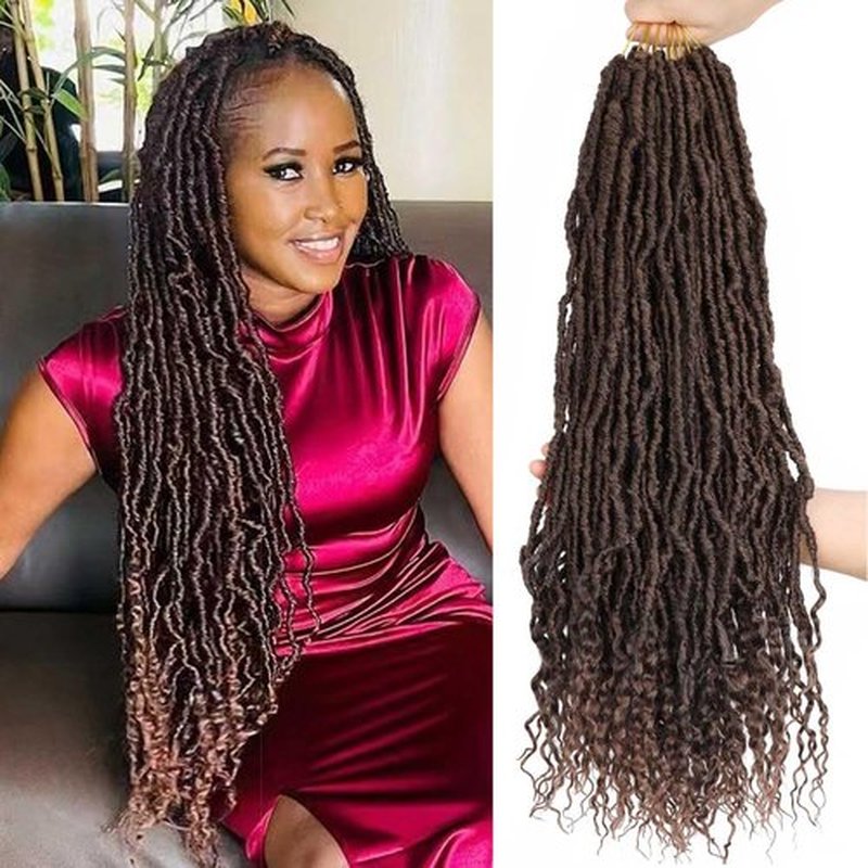 8 Packs Soft Locs Crochet Hair with Curly Ends 24 Inch Goddess Faux Locs Crochet Braids Boho Crochet Bohemian Locs Hair for Women Crochet Dreads(24inch(pack of 8), T30)