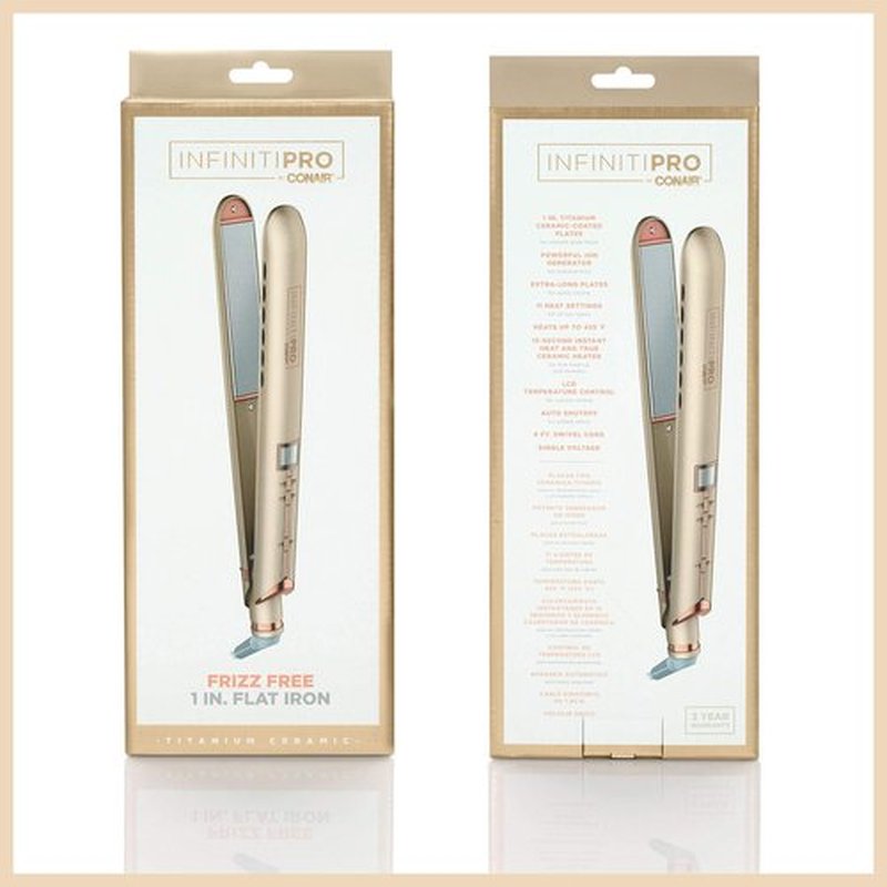 INFINITIPRO BY CONAIR Frizz Free Titanium Ceramic Flat Iron, 1-inch