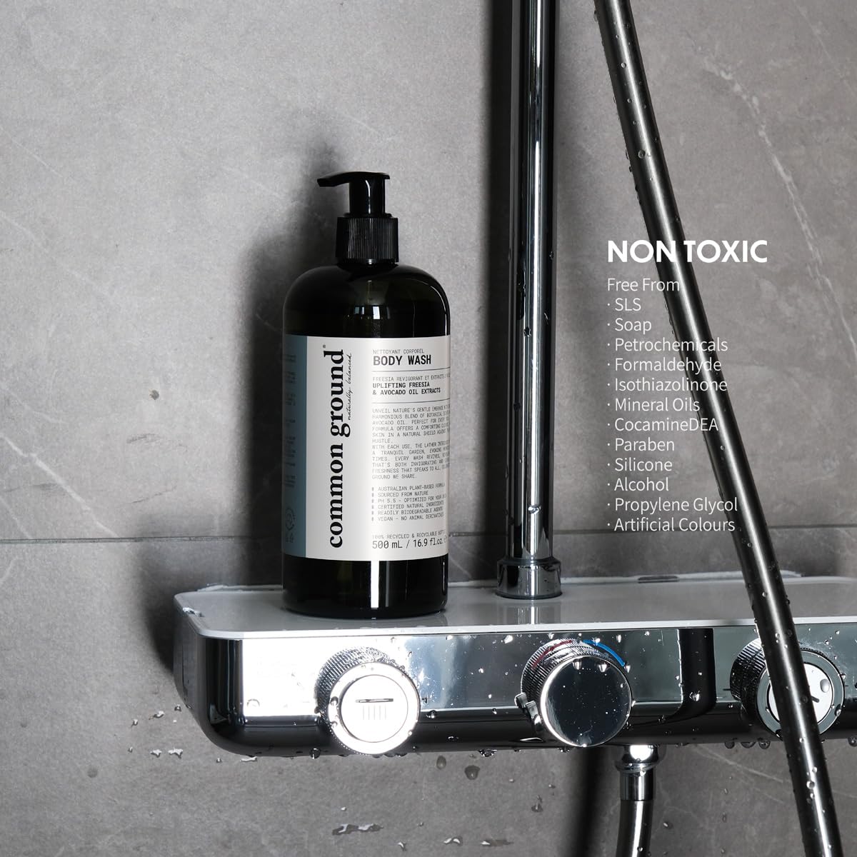 COMMON GROUND Natural Body Wash - Paraben & Cruelty Free, Vegan, Plant-Based, Botanical Scent & Avocado Oil Extracts - All Skin Types, Men & Women, Sensitive, Refill