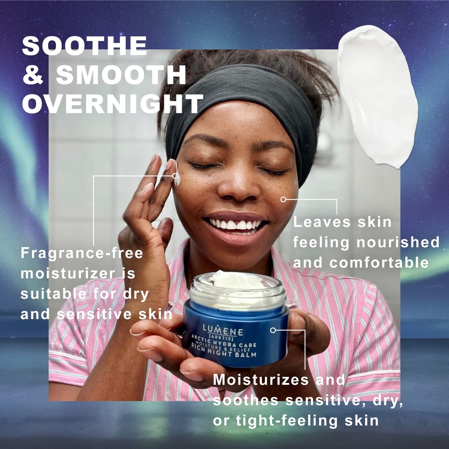 Lumene Arctic Hydra Care Arktis Moisture & Relief Rich Night Balm, 1.7 Fl Oz