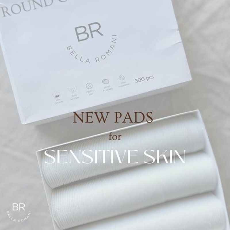 Bella Romani Cotton Rounds Makeup Remover Pads - Pack of 300 - Organic Pads, Lint Free, Eco-Friendly, Compostable, Unique Triple Layers & Ultra Soft - Nail Polish Remover (White, 300 Count)