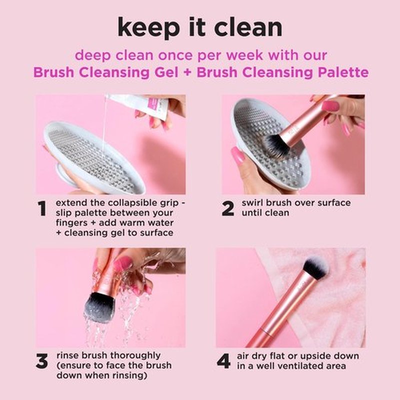 Real Techniques Au Naturale Makeup Brush 9 Piece Set, For Liquid, Cream, & Powder Eyeshadow, Foundation, Blush, Bronzer & Contour, Travel Friendly, Stocking Stuffer, Gift Set, Cruelty-Free