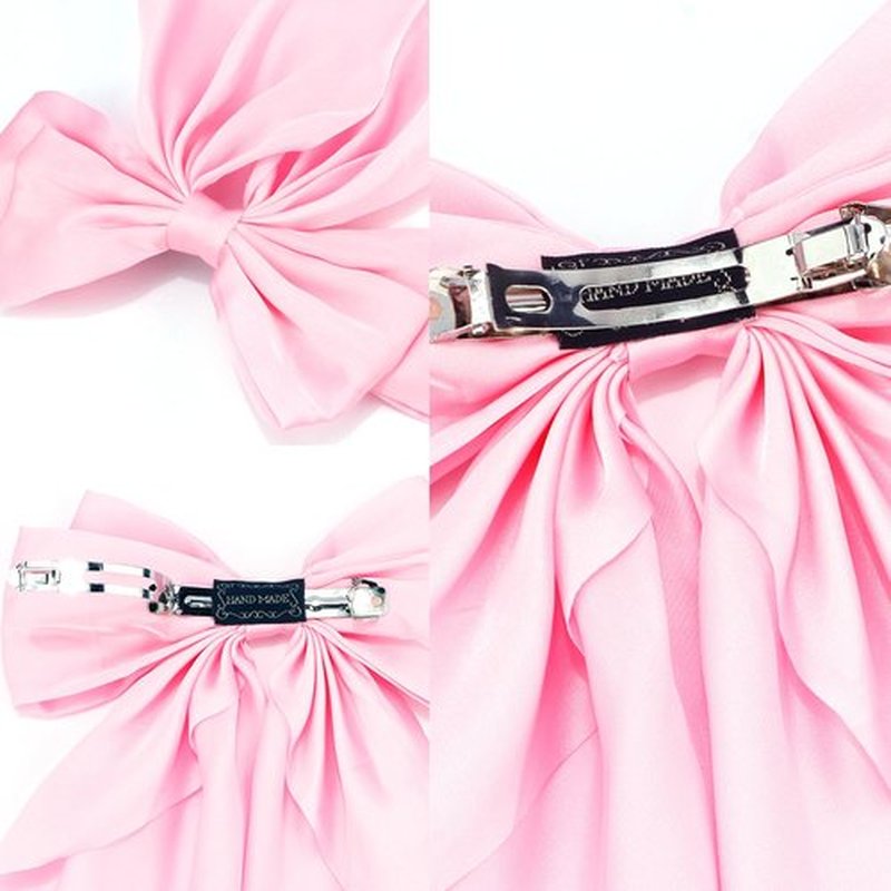 Atoden Hair Bows Silky Satin Bows for Hair Ribbons 4Pcs Coquette Oversized Long Tail Hair Bow Clips Barrettes Big Bowknot Hair Accessories for Women Girl Trendy Stuff Gifts (Pink Purple)