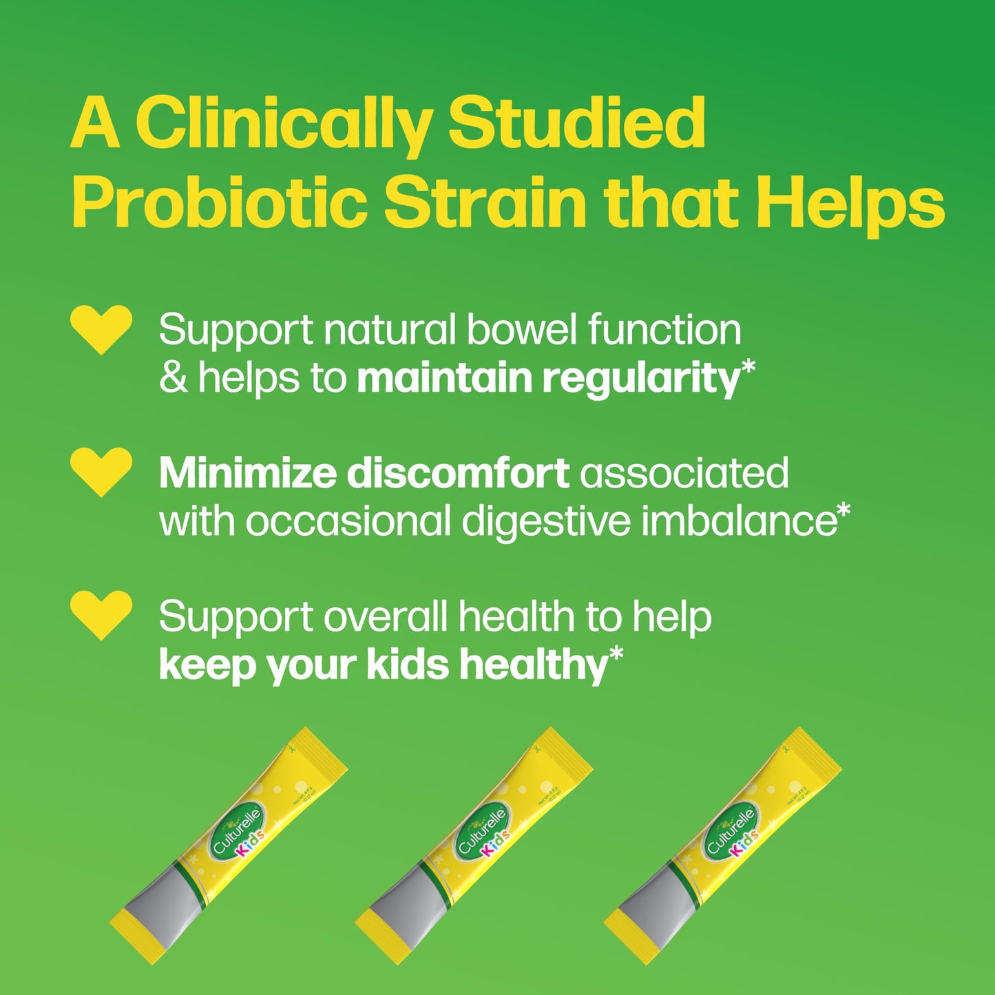 Culturelle Kids Probiotic + Fiber Packets (Ages 3+) - 24 Count - Digestive Health & Immune Support - Helps Restore Regularity (Packaging may vary)